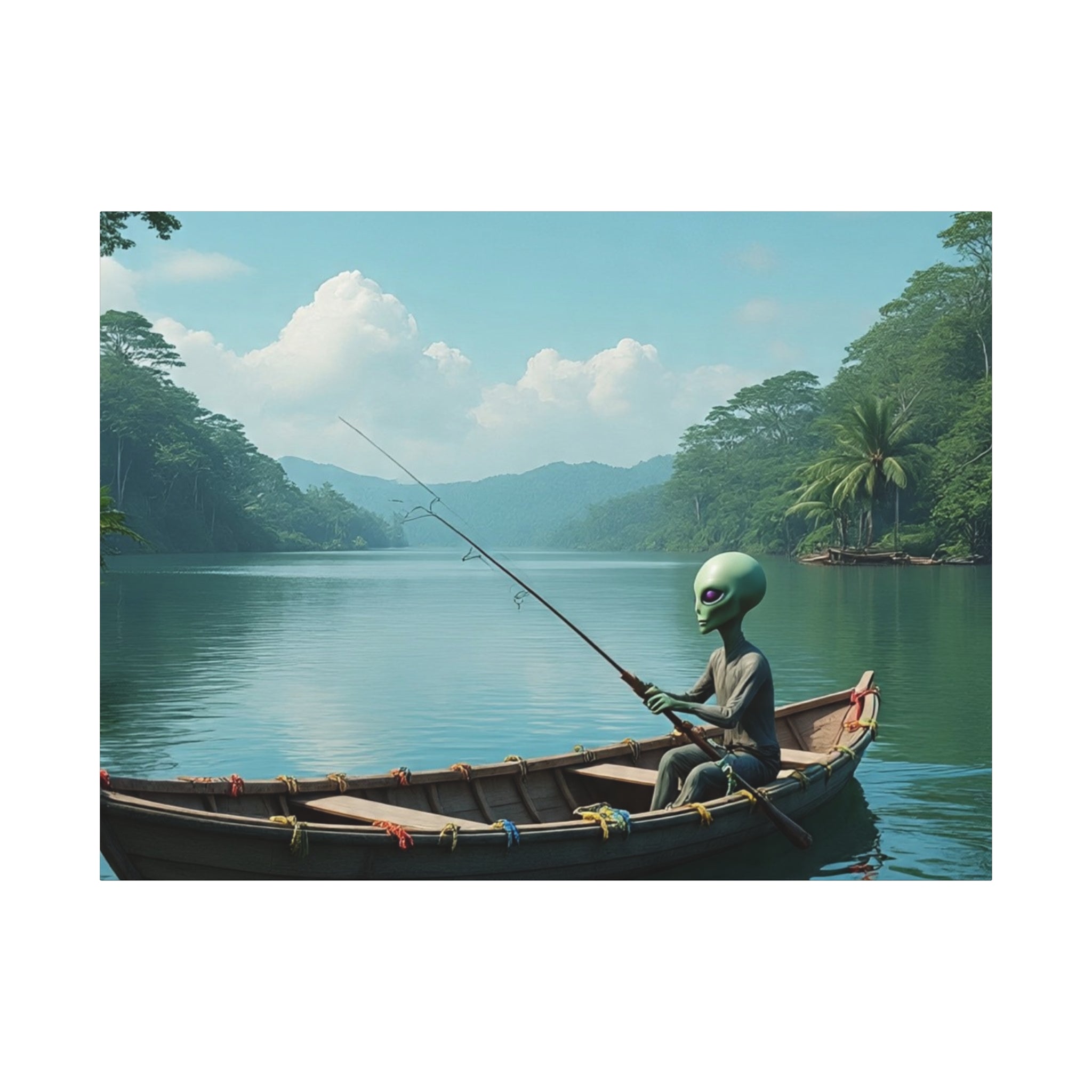 Alien Fishing Canvas Art