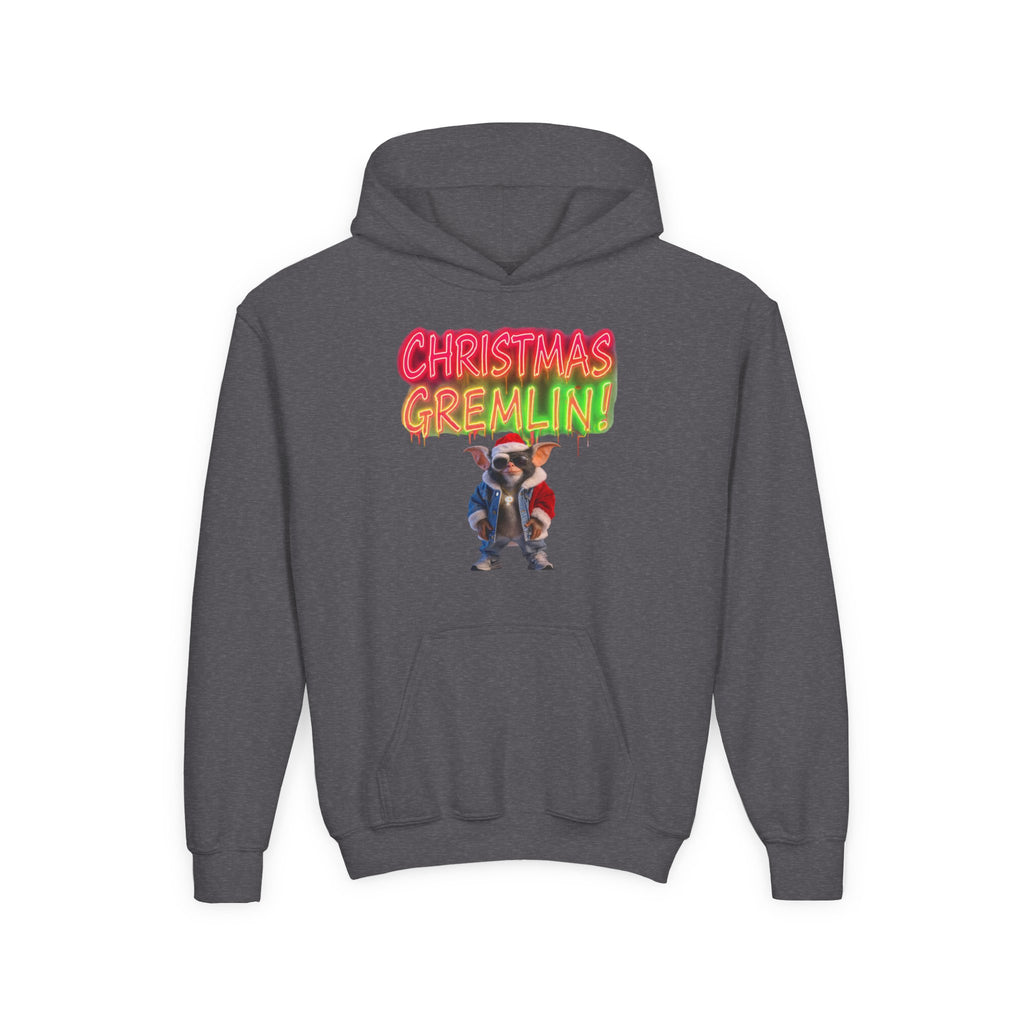 Youth Hoodie — 'Christmas Gremlin' Festive Kids Holiday Sweatshirt