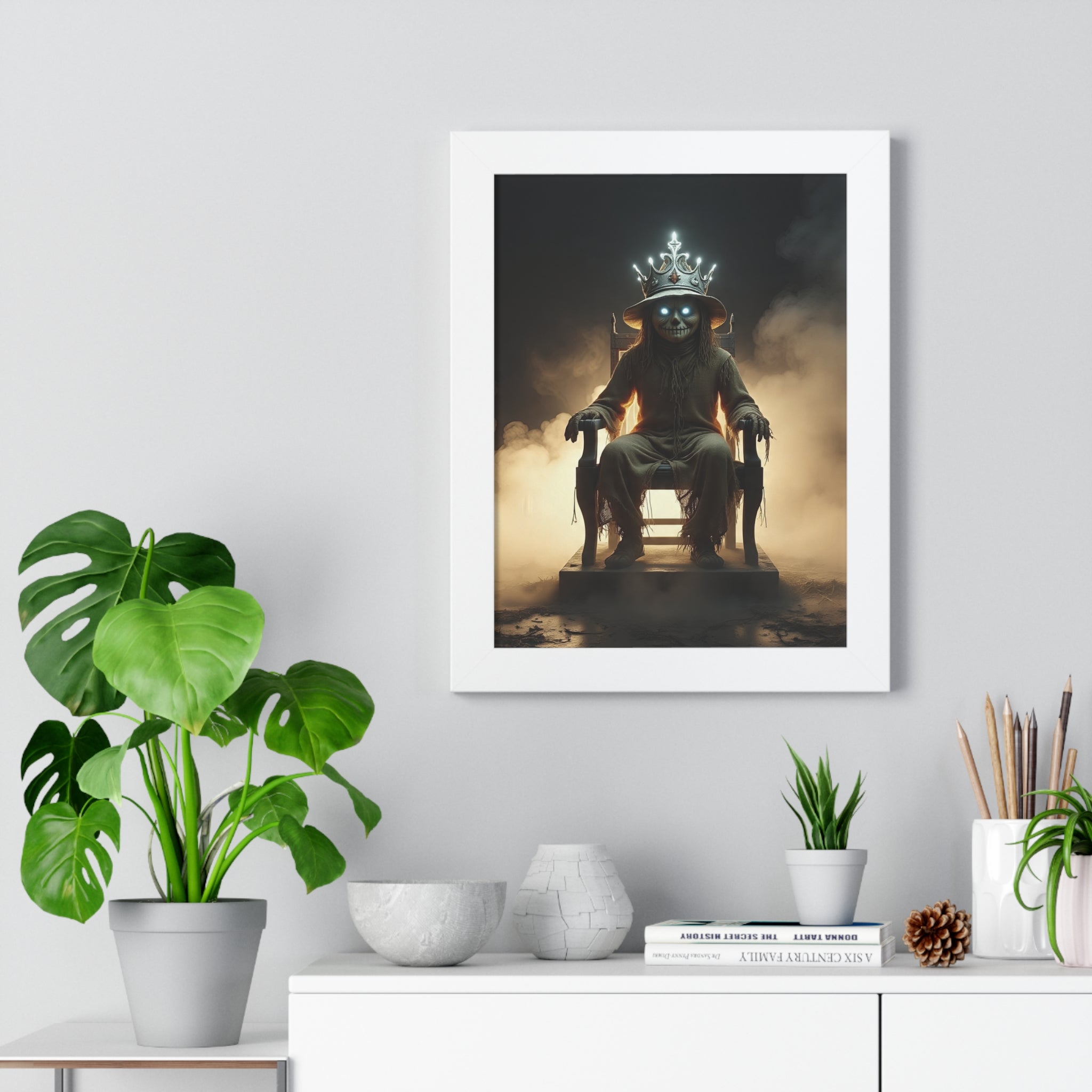 Whimsical Framed Vertical Poster - Unique Wall Art for Home Decor, Halloween Decor, Gift for Animal Lovers, Mystical Artwork, Fantasy Decor