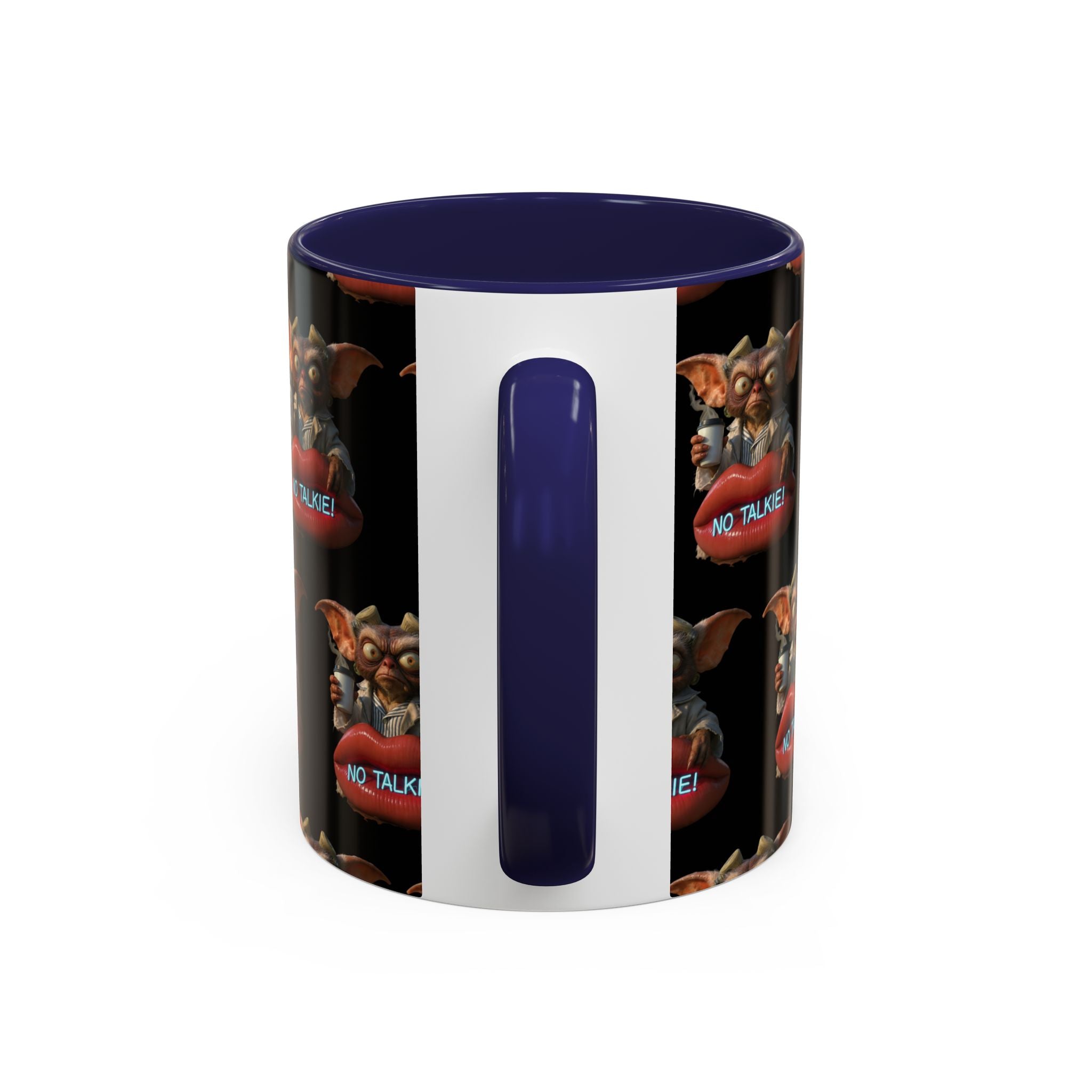 No Talkie Coffee Mug — Funny Grumpy Creature Accent Mug (11/15oz)