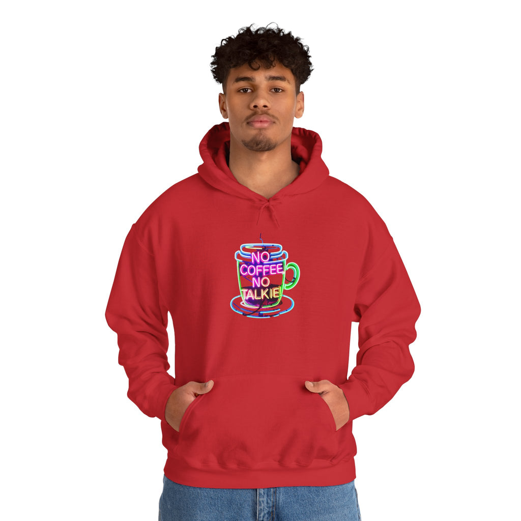 Hoodie - "No Coffee No Talkie" Colorful Coffee Cup Hoodie