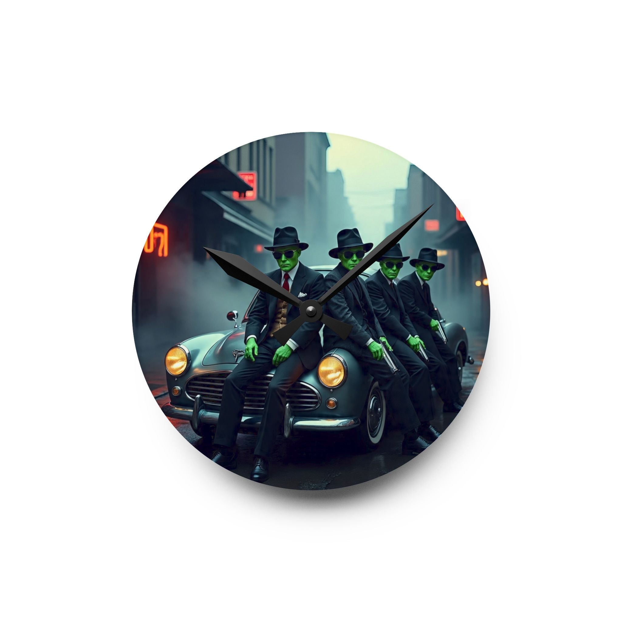 Alien Gangster Acrylic Wall Clock