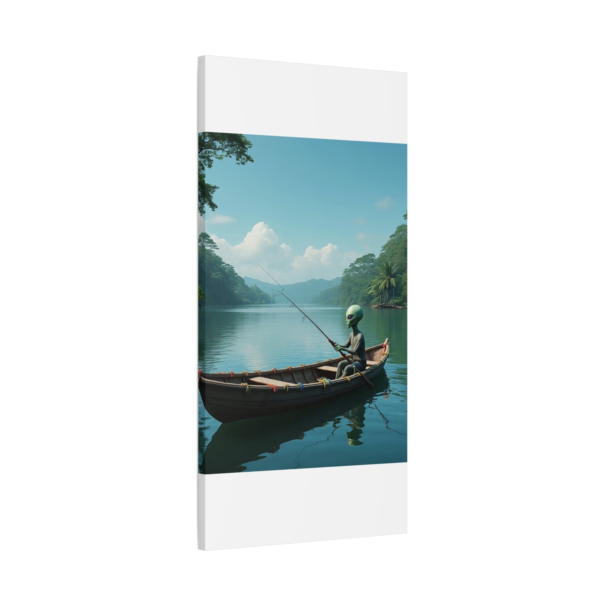 Alien Fishing Canvas Art