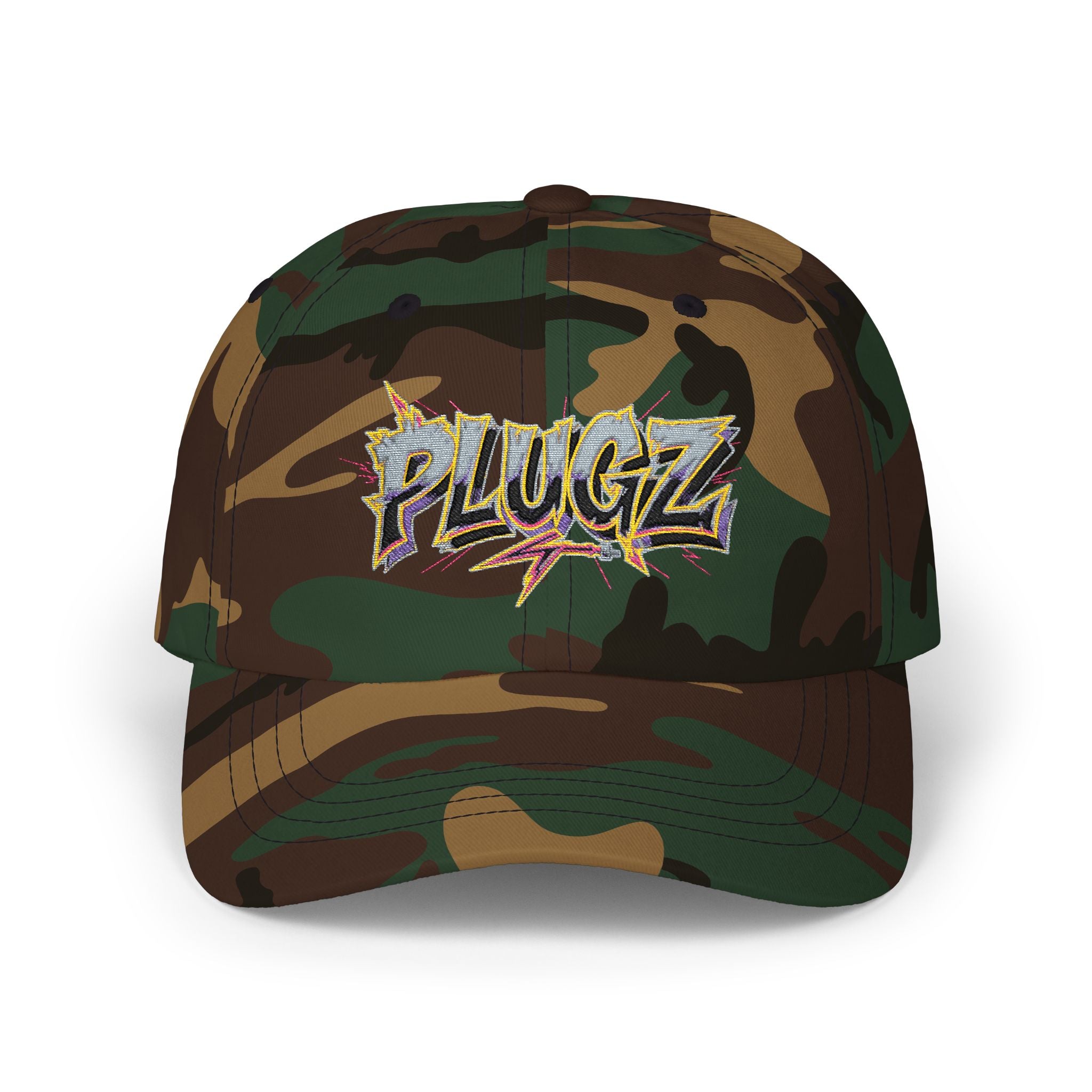 Dad Cap — 'PLUGZ' Street Art Embroidered Baseball Hat