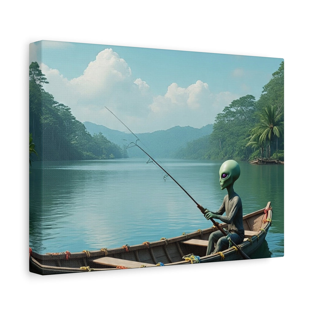 Alien Fishing Canvas Art