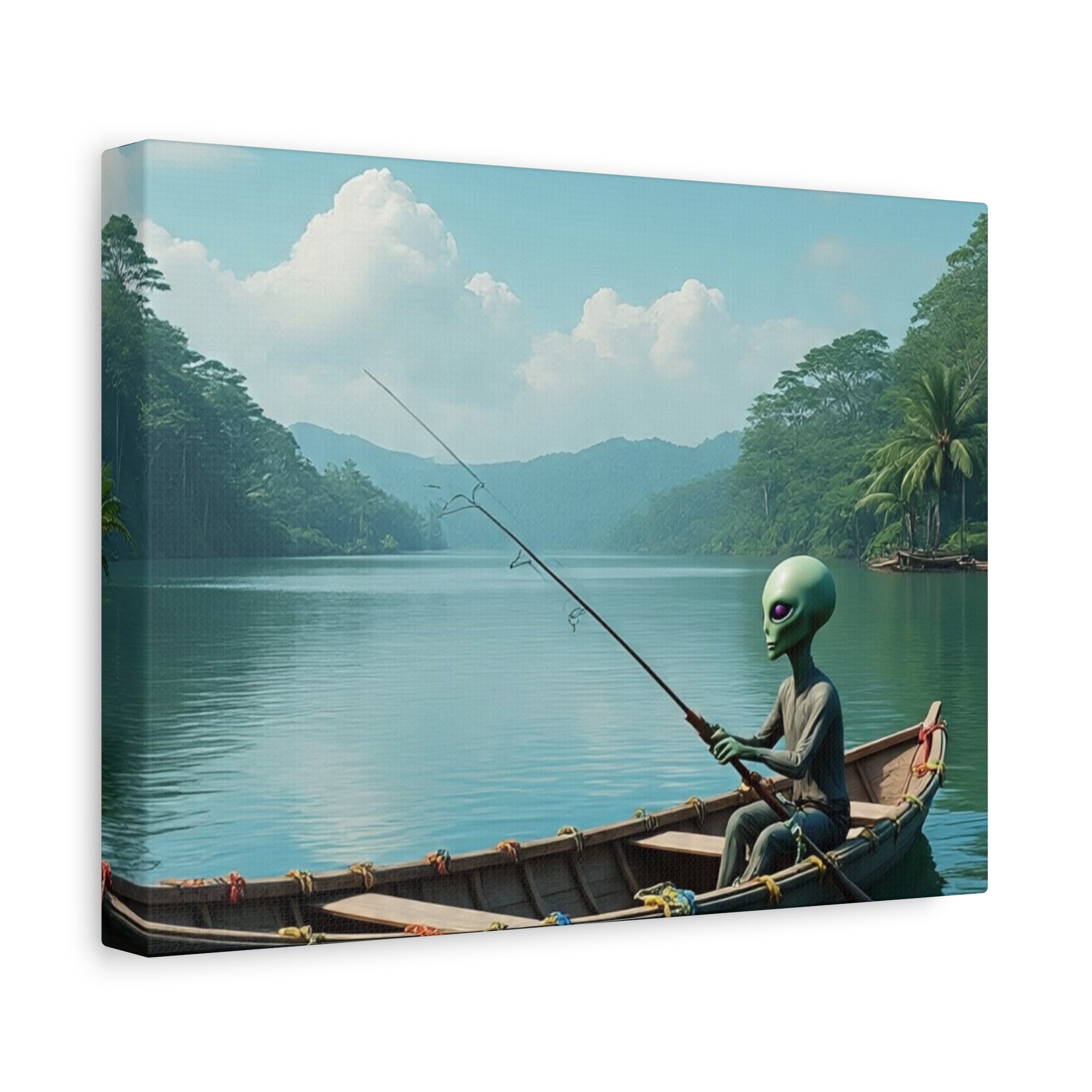 Alien Fishing Canvas Art