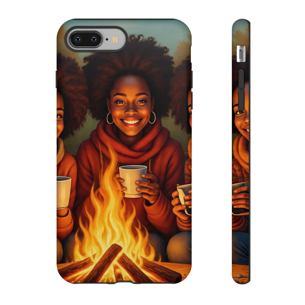 Cozy Phone Case for Campfire Lovers, Tough Cases with Inspirational Design, Perfect Gift for Friends, Birthday Present, Nature Vibe