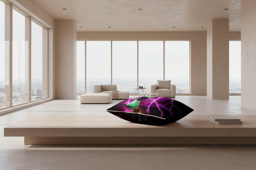 Electric Neon 'Plugz Living' Decorative Pillow — 612 Misfits Graphic Throw Cushion