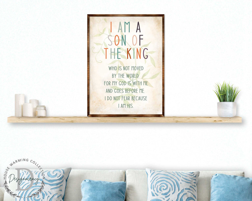 I Am a Son of the King - Wooden Religious art - Nursery wall art - Baby shower Gift - Contemporary decor - Religious wall art - 310341-1