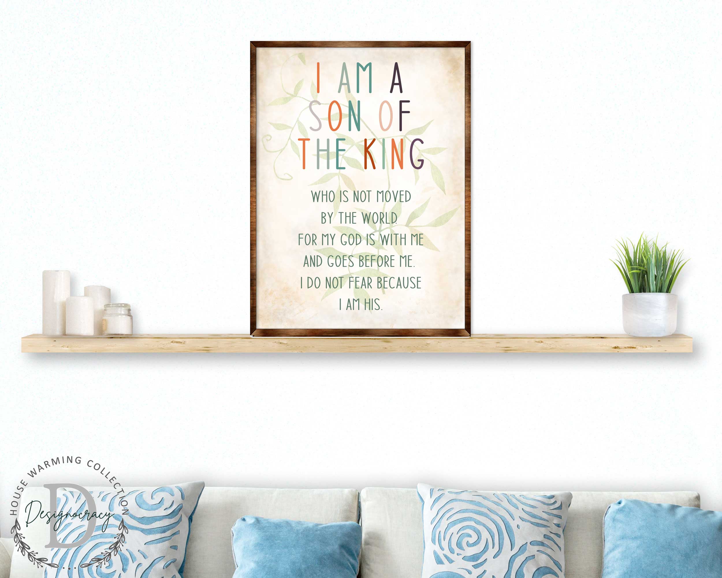 I Am a Son of the King - Wooden Religious art - Nursery wall art - Baby shower Gift - Contemporary decor - Religious wall art - 310341-1