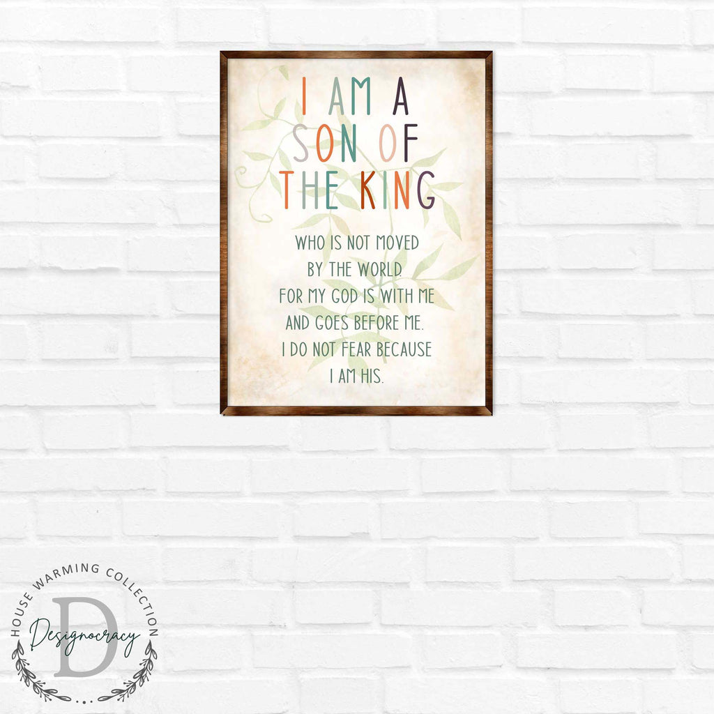 I Am a Son of the King - Wooden Religious art - Nursery wall art - Baby shower Gift - Contemporary decor - Religious wall art - 310341-4
