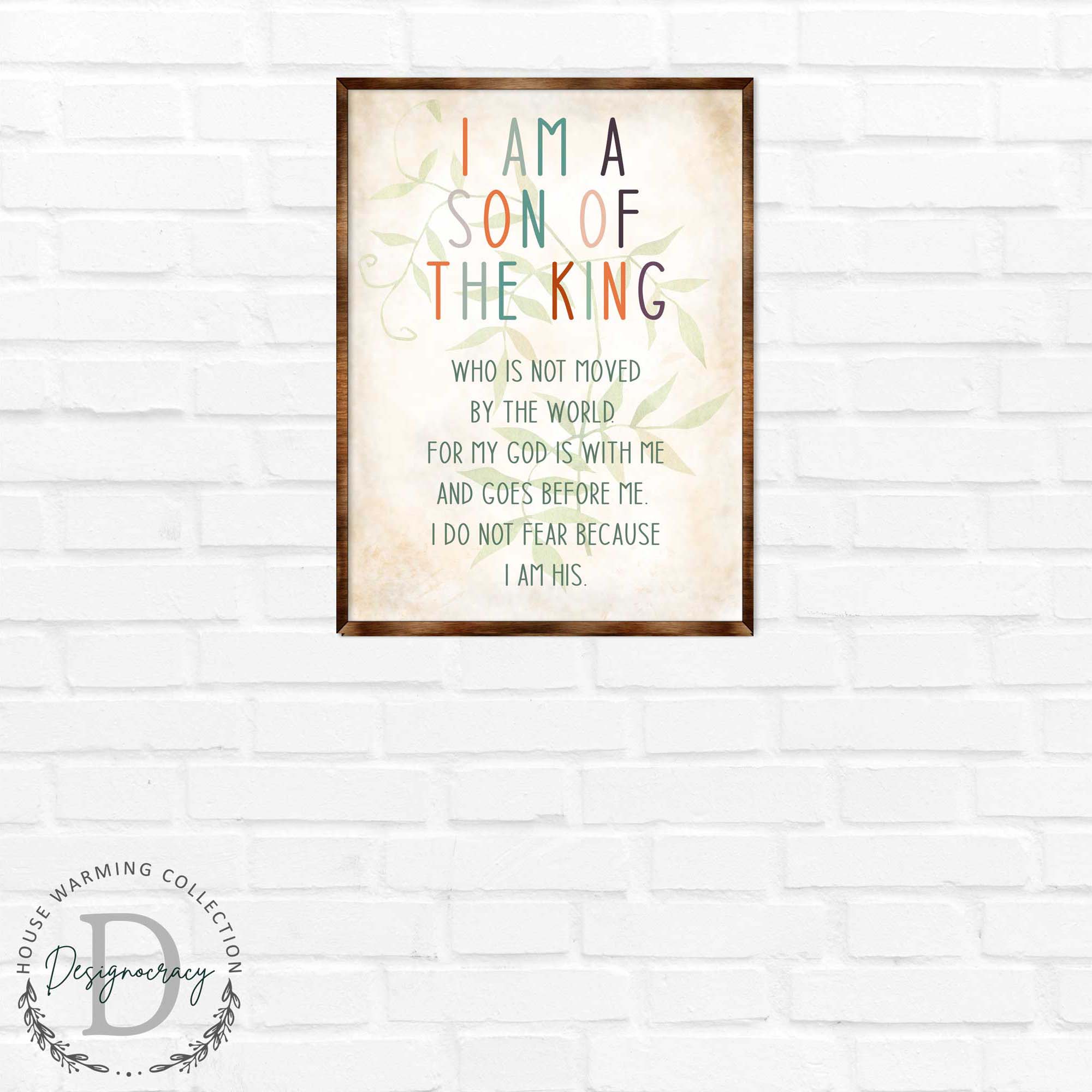 I Am a Son of the King - Wooden Religious art - Nursery wall art - Baby shower Gift - Contemporary decor - Religious wall art - 310341-4