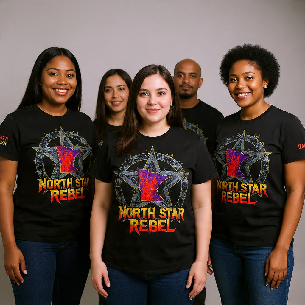 Rebel North Star T-Shirt — 'North Star Rebel' Front & 'We Hold The Line' Back Graphic Tee