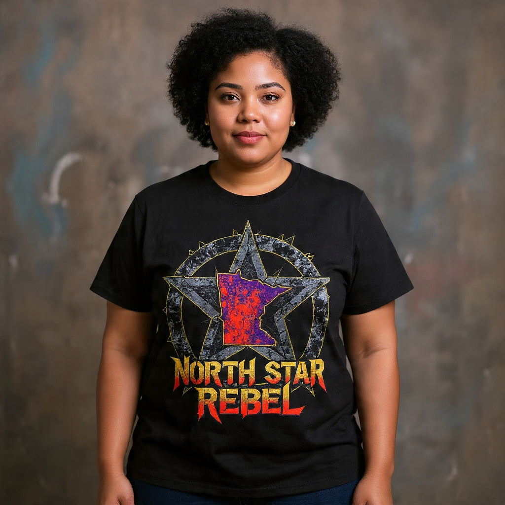 Rebel North Star T-Shirt — 'North Star Rebel' Front & 'We Hold The Line' Back Graphic Tee