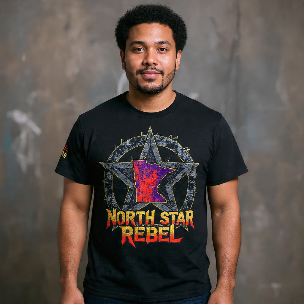 Rebel North Star T-Shirt — 'North Star Rebel' Front & 'We Hold The Line' Back Graphic Tee