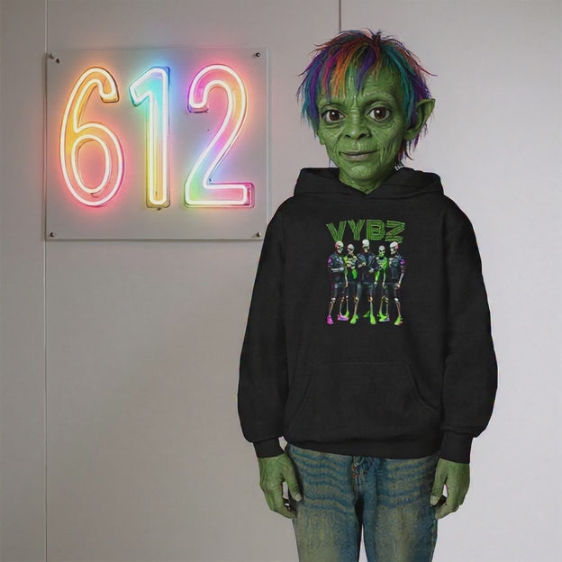 VYBZ Youth Hoodie - Stylish Heavy Blend Sweatshirt for Teens, Graphic Hooded Sweatshirt, Casual Streetwear, Birthday Gift