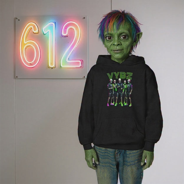 VYBZ Youth Hoodie - Stylish Heavy Blend Sweatshirt for Teens, Graphic Hooded Sweatshirt, Casual Streetwear, Birthday Gift