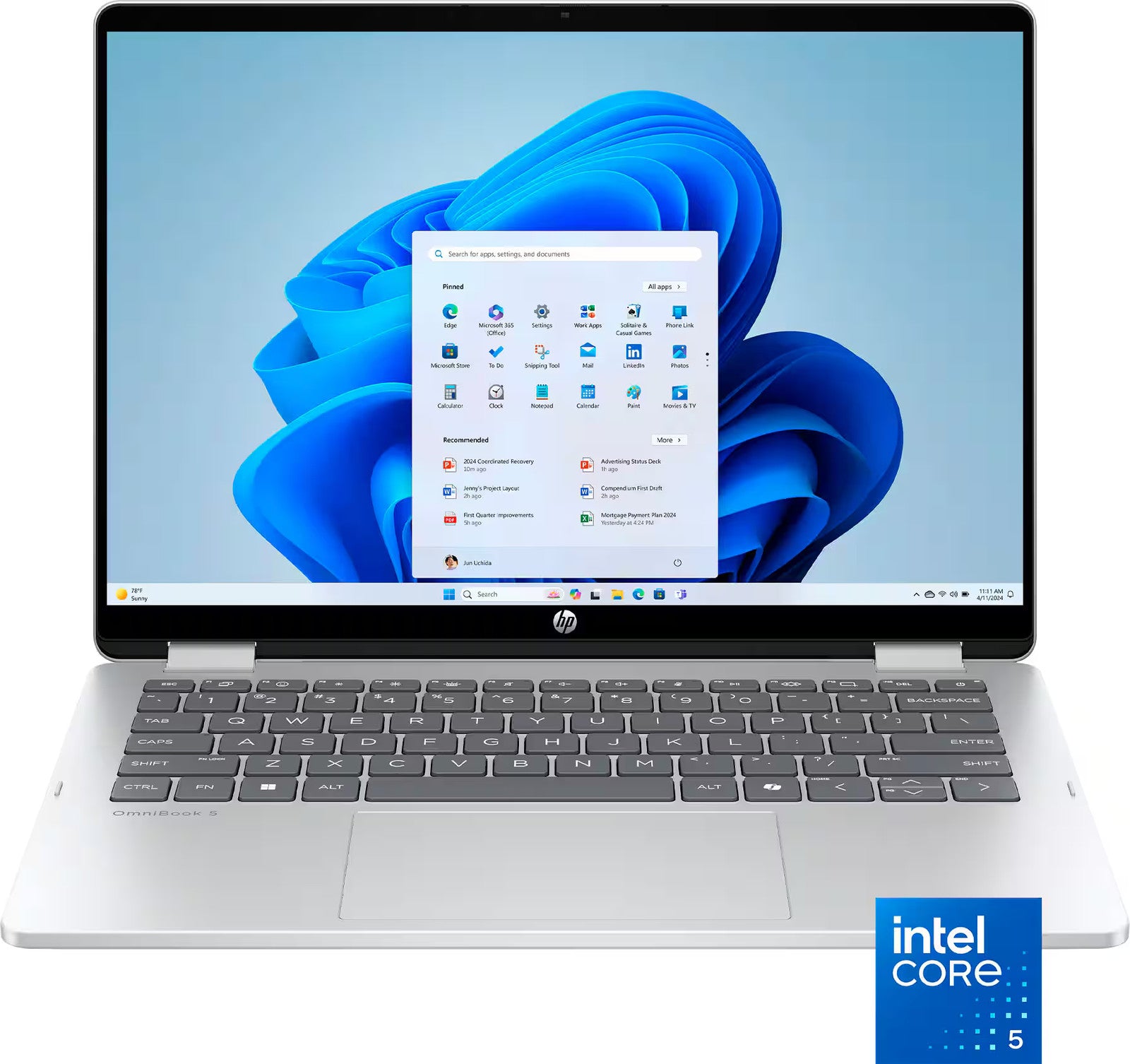 HP - OmniBook 5 Flip 2-in-1 14" 2K Touch-Screen Laptop - Intel Core 5 - 8GB M...