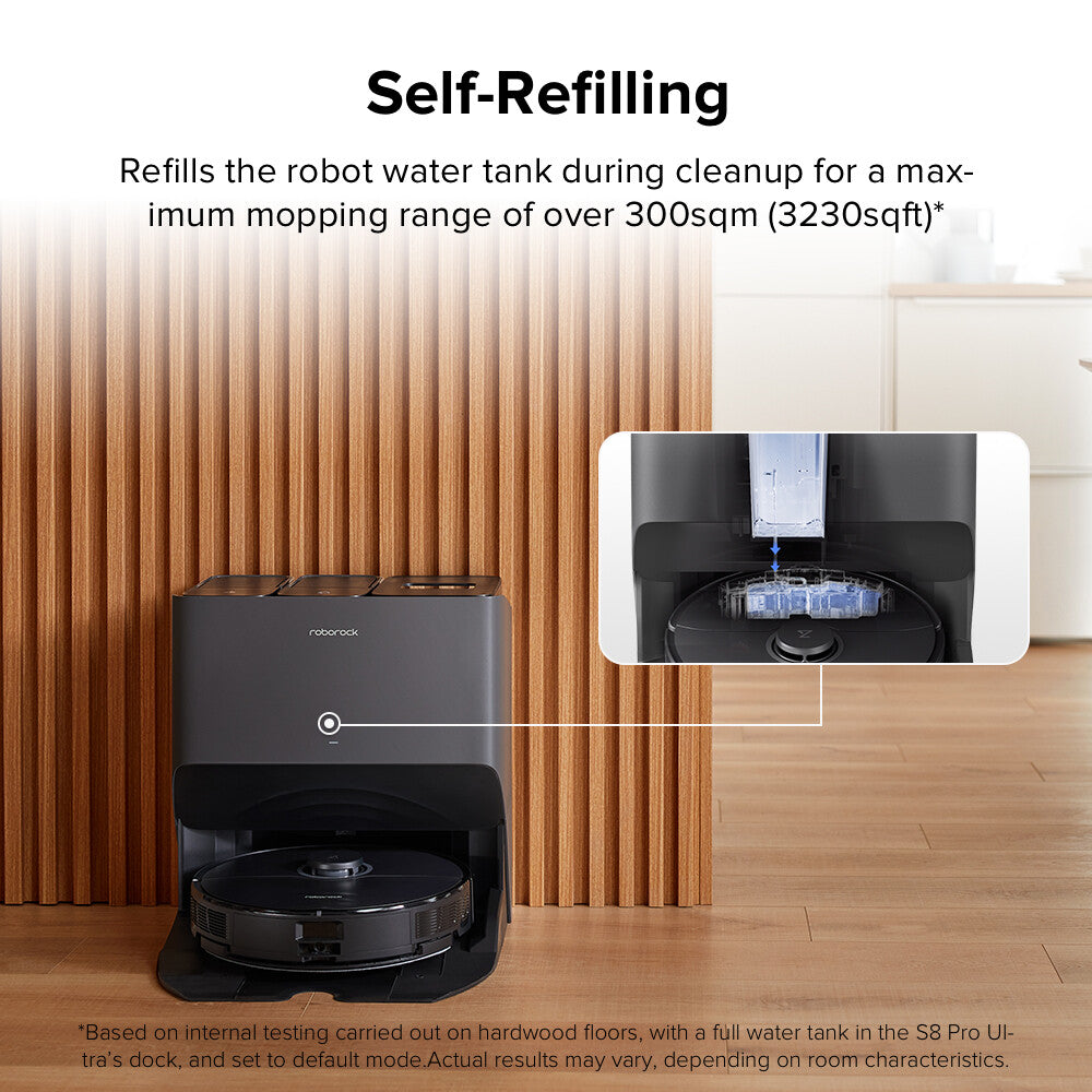 Roborock S8 Pro Ultra Robot Vacuum, Self-Drying, Mop Lift- Certified Refurbished
