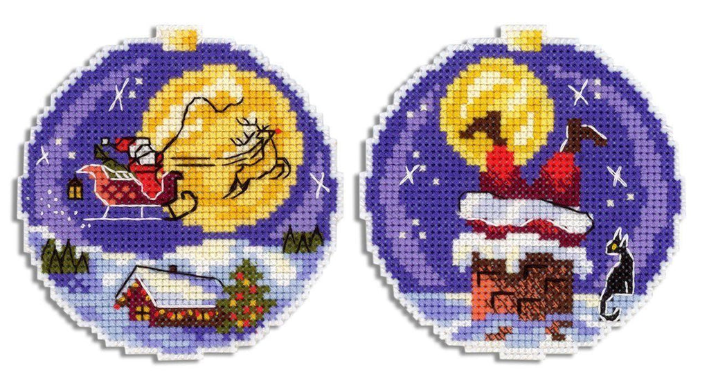 Santa SR-690  Plastic Canvas Counted Cross Stitch Kit-2