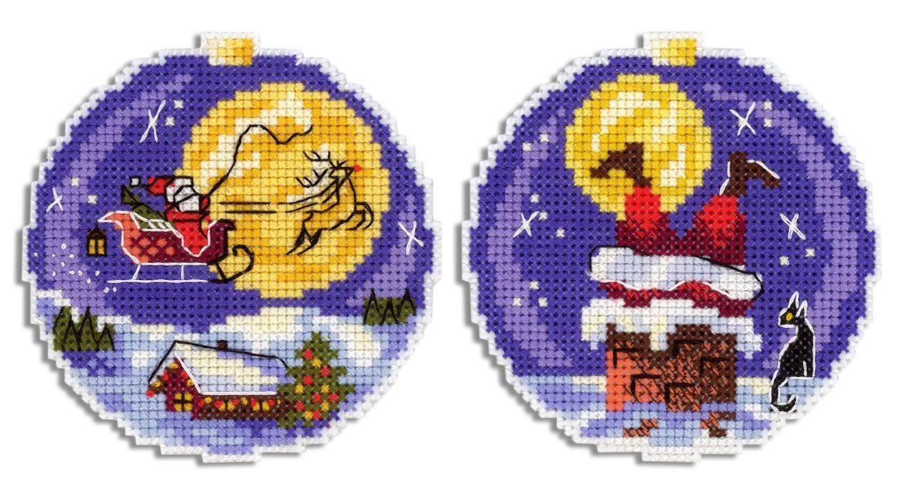 Santa SR-690  Plastic Canvas Counted Cross Stitch Kit-2